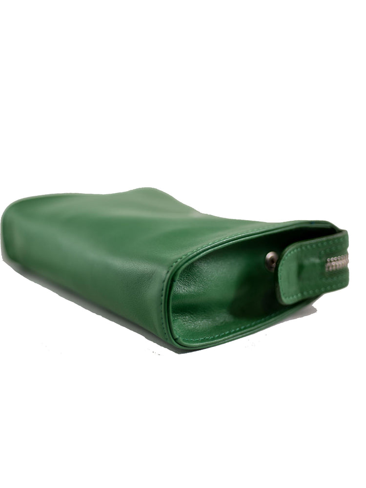minimal leather make-up bag