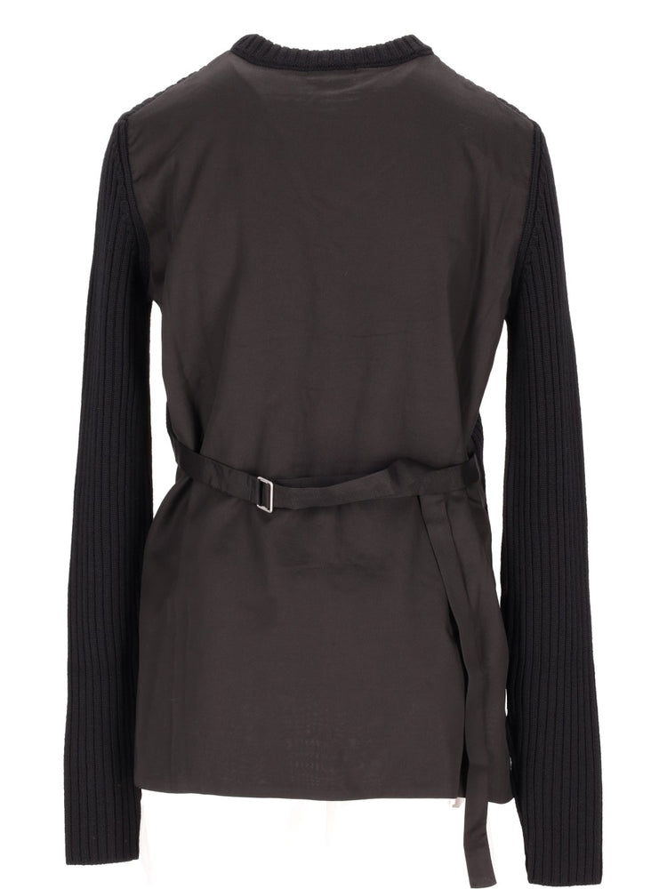 BJORK DARTED SWEATER WITH BACK LININGN STRUCTURED