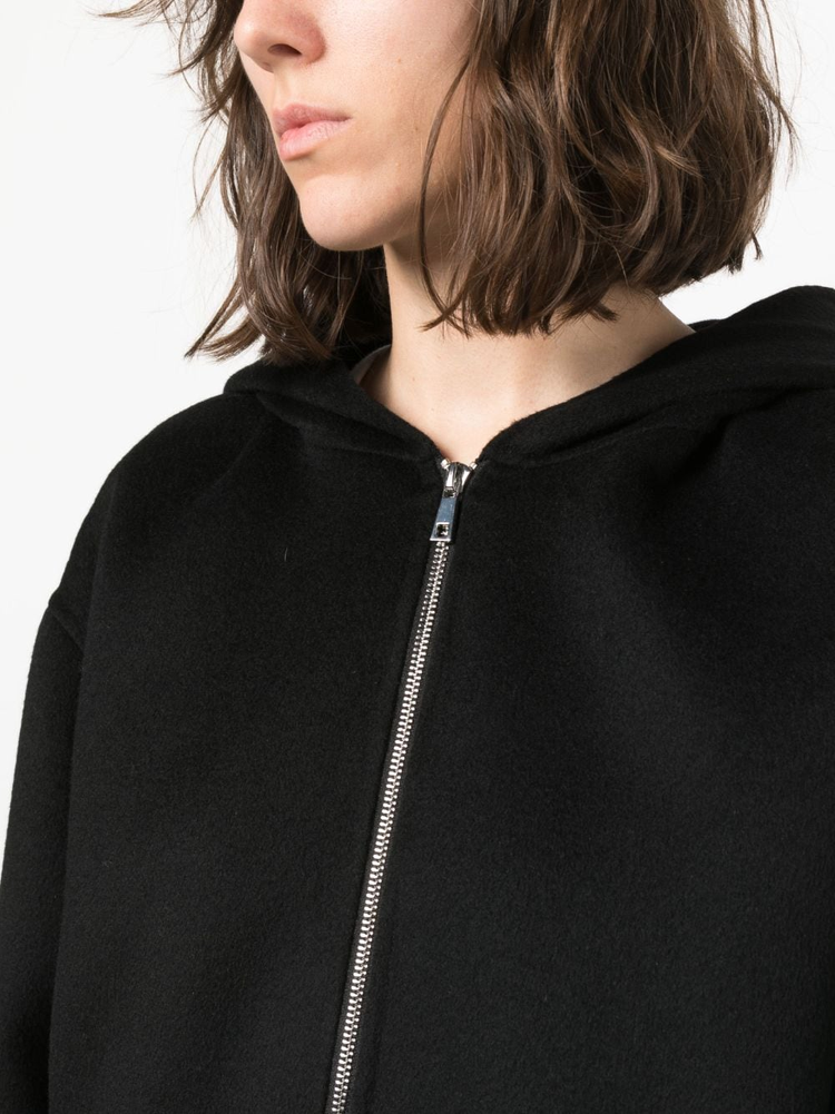 PAROSH zip-up hooded wool jacket