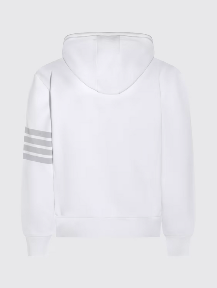 LONG SLEEVE HOODIE PULLOVER W/ OVERDYED 4 BAR IN SOLID LOOPBACK