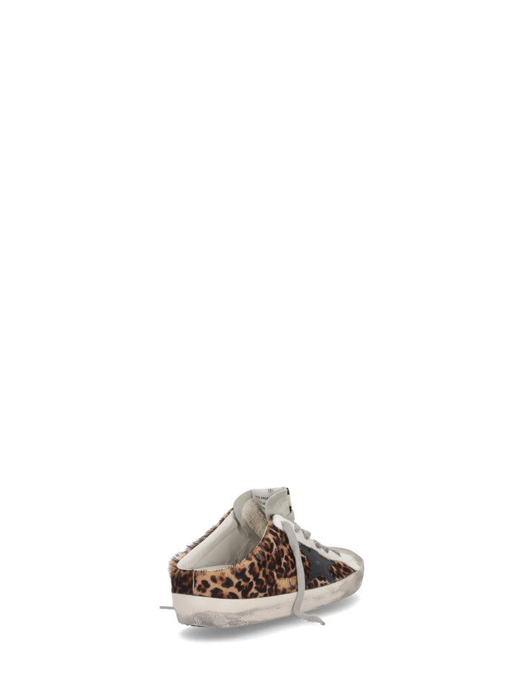 SUPER-STAR SABOT LEOPARD HORSY UPPER SUEDE TOE LEATHER STAR