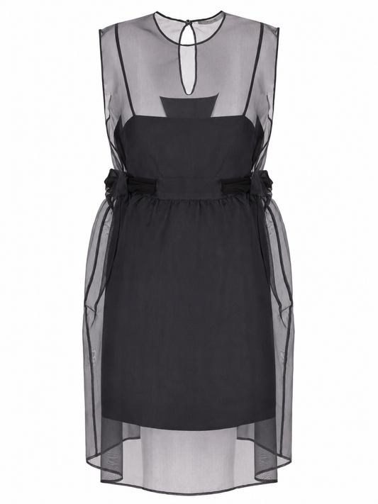 LA ROSE vestito con sottoveste NERO