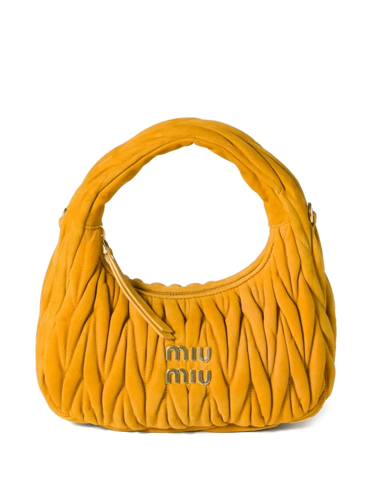 Wander matelassé suede hobo bag