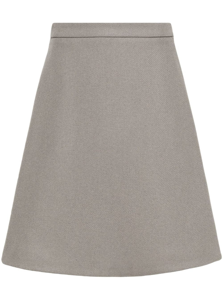 viring-wool blend A-line skirt