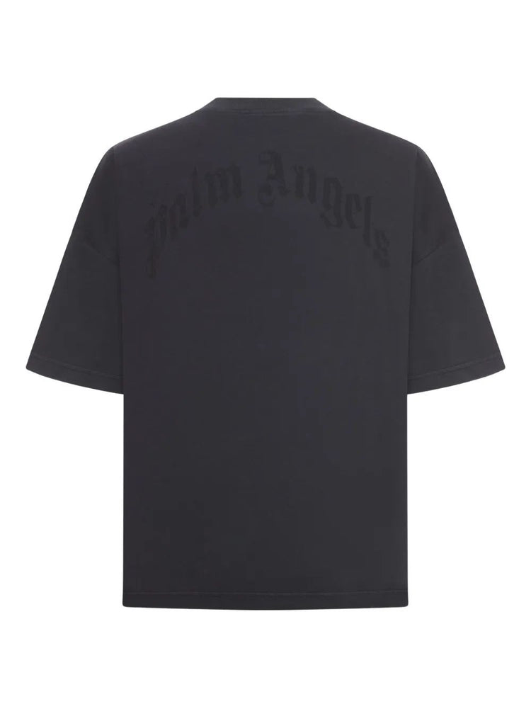 CURVED LOGO LOOSE COLLAR TEE VINTAGE BLA