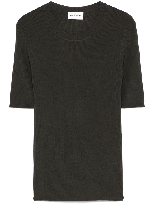 Leila ribbed-knit wool top