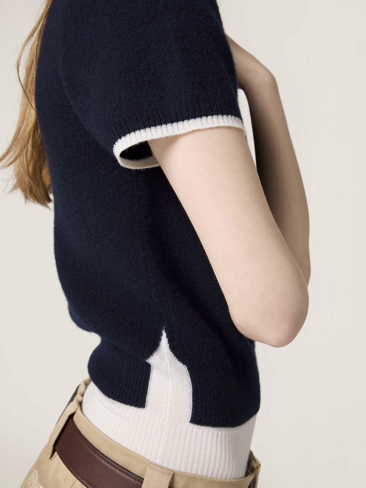 cashmere and wool crew-neck sweater