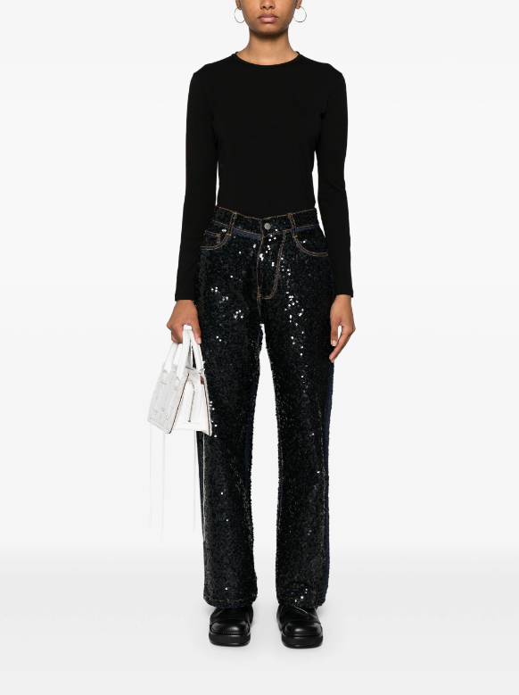 Guff sequin-embellished straight jeans