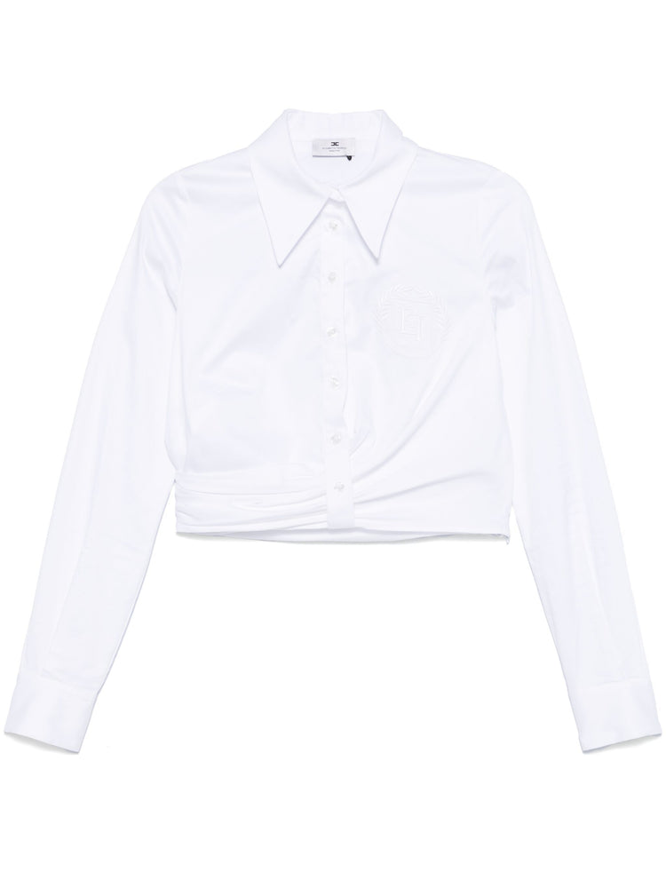 cropped poplin shirt