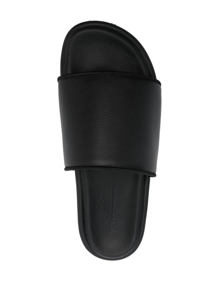 ADIDAS Y-3  leather flatform slides