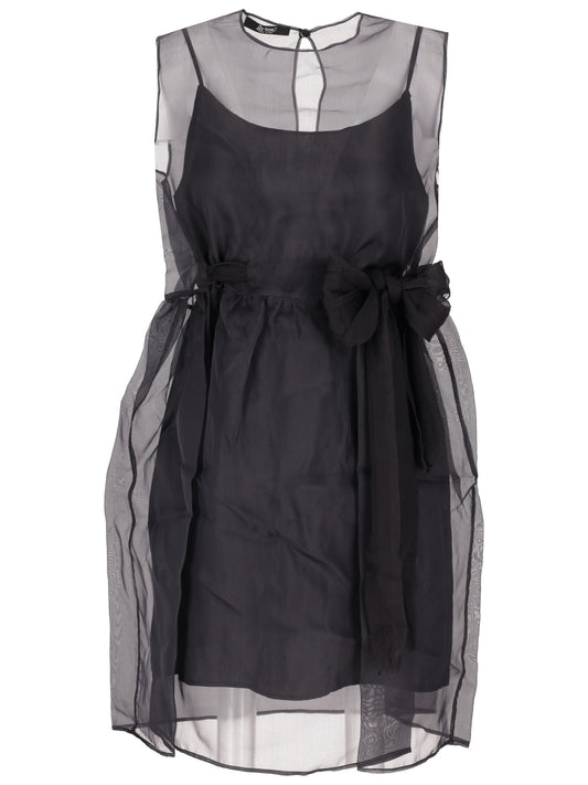 LA ROSE vestito con sottoveste NERO