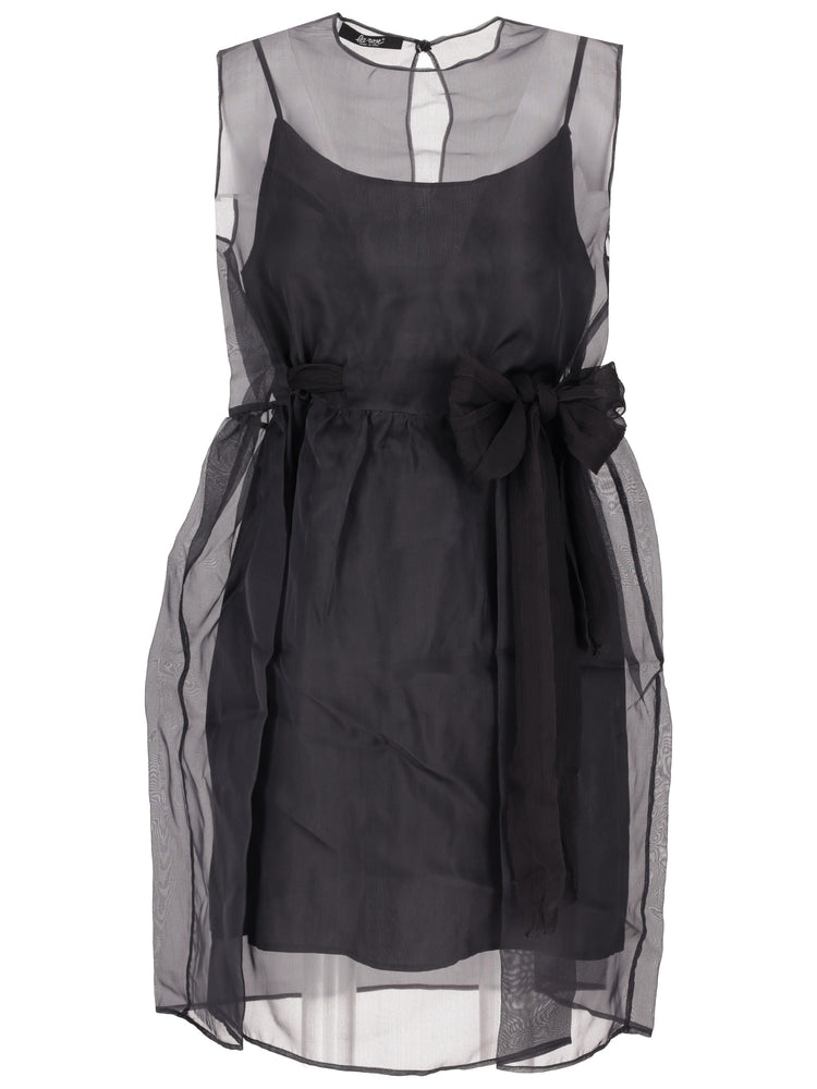 LA ROSE vestito con sottoveste NERO
