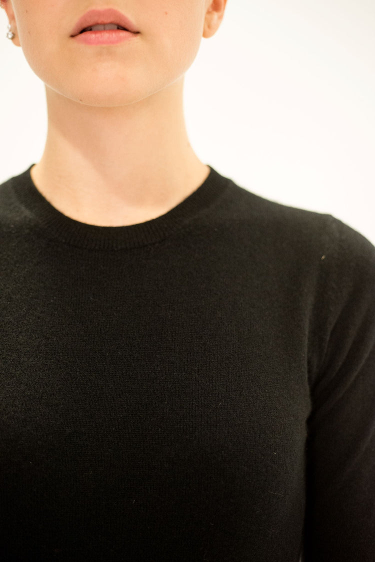 LA ROSE maglia 3/4 cashmere nero