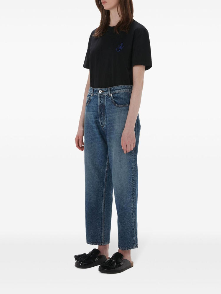 cropped straight-leg jeans