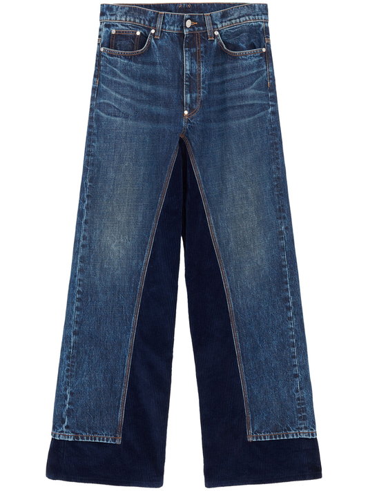 panelled straight-leg jeans