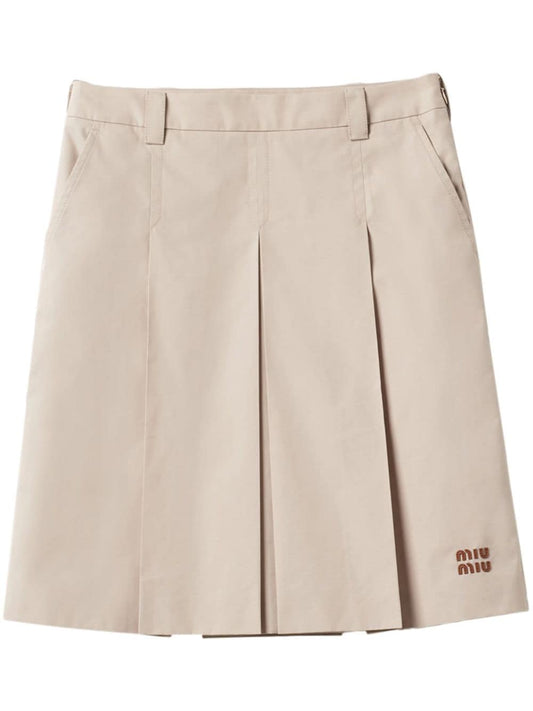 pleated gabardine skirt