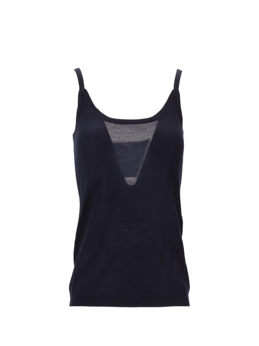LA ROSE tank cash/silk BLUE NAVY