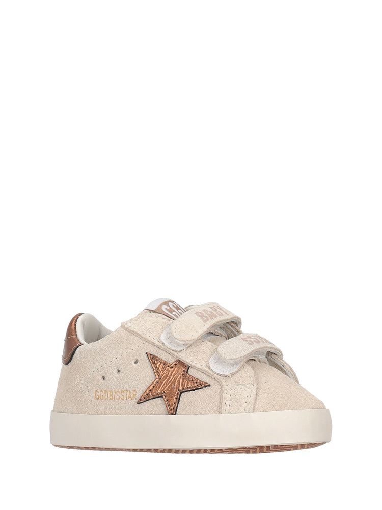 BABY SCHOOL SUEDE UPPER TOE AND STRAP LAMINATED STAR AND HEEL