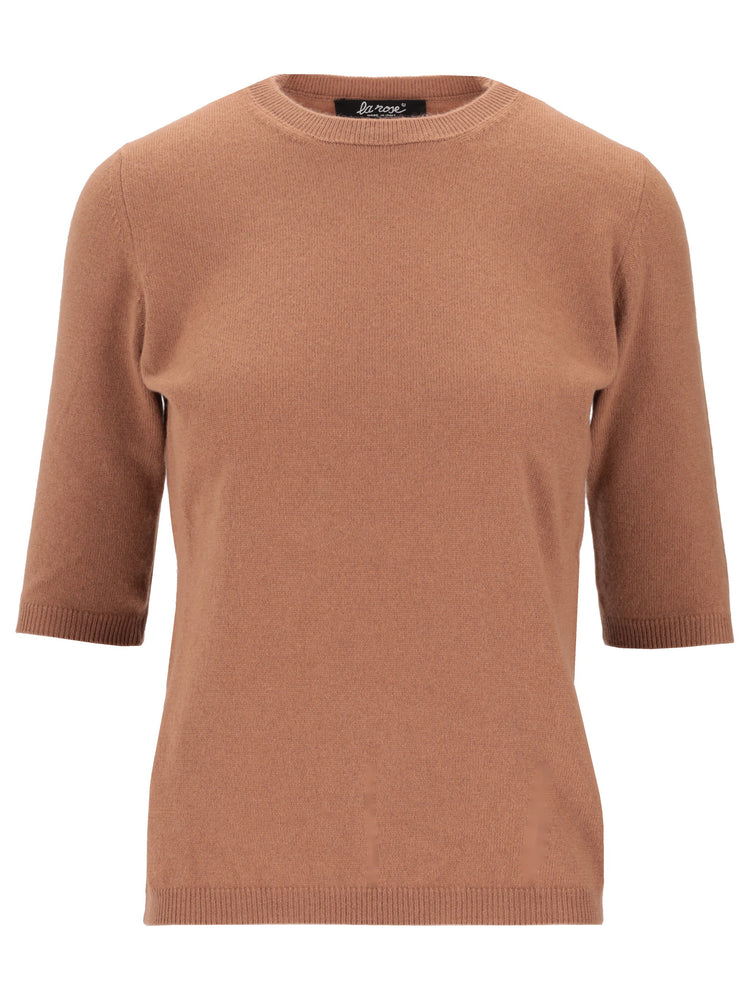 LA ROSE maglia 3/4 cashmere ocra