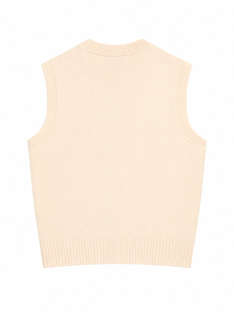 SLEEVELESS SWEATER WITH CONTRASTED AMI DE COEUR