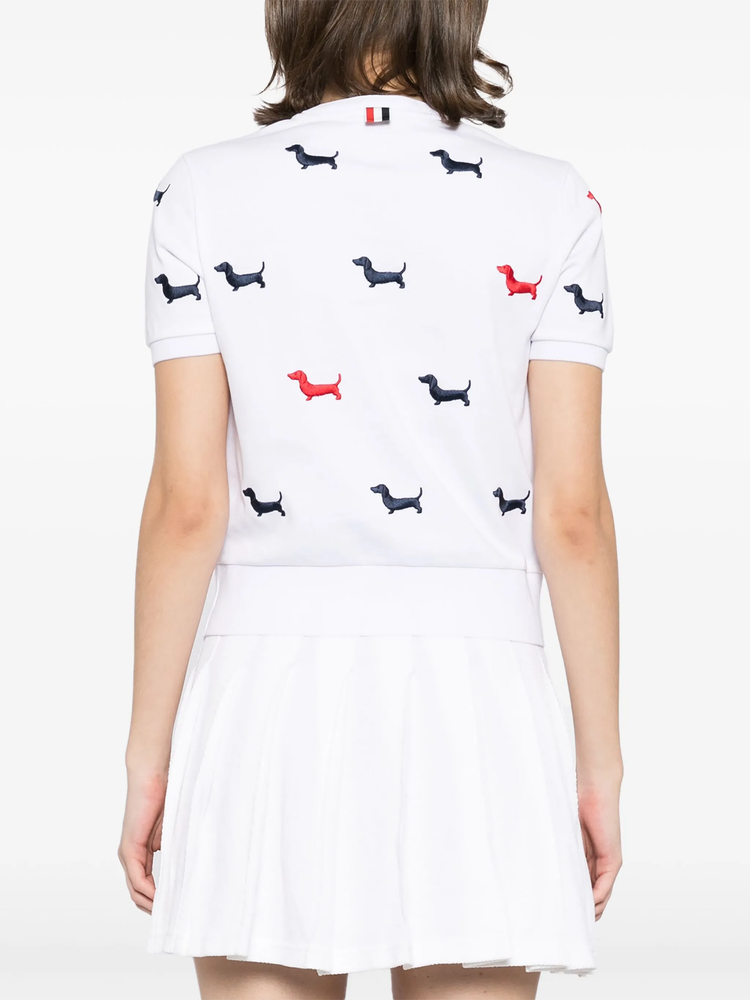 embroidered-hector dog logo T-shirt