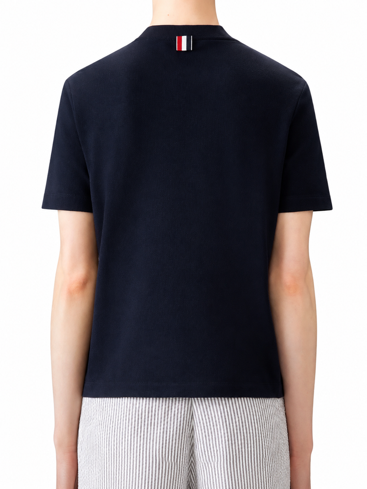 SHORT SLEEVE TEE W/ ENGINEERED 4 BAR STRIPE IN CLASSIC PIQUE