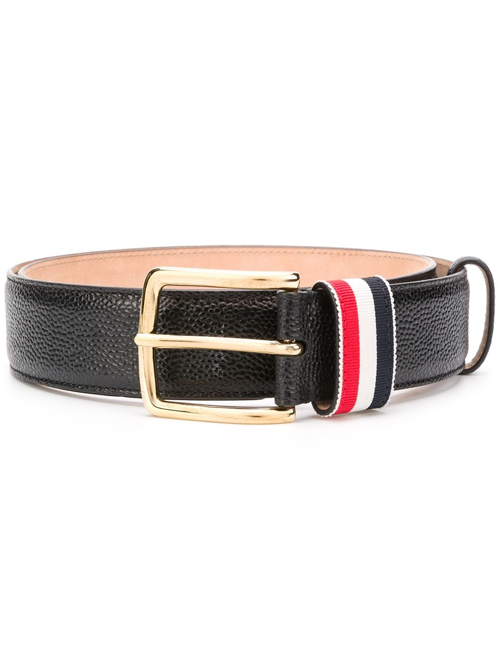 35MM BELT W/ RWB LOOP IN PEBBLE GRAIN LEATHER