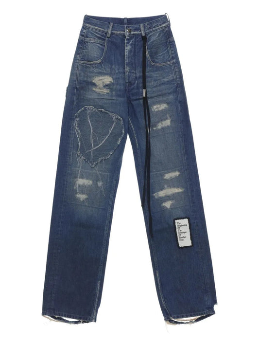 CLAIRE 5-POCKETS COMFORT TROUSERS DISTRESSED BLUE