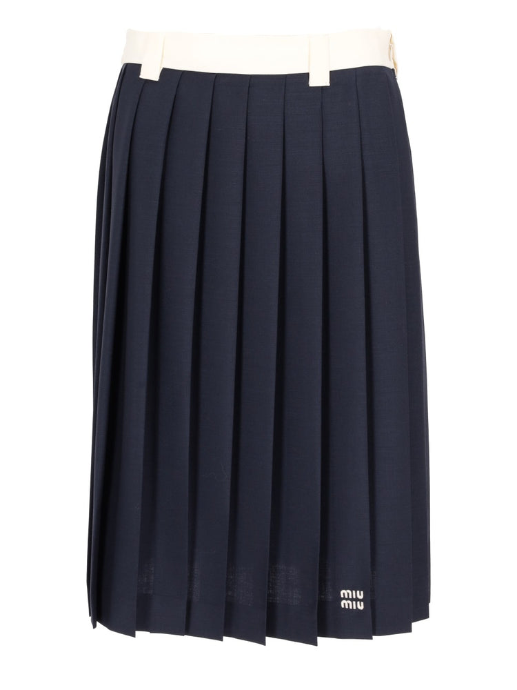 pleated midi skirt