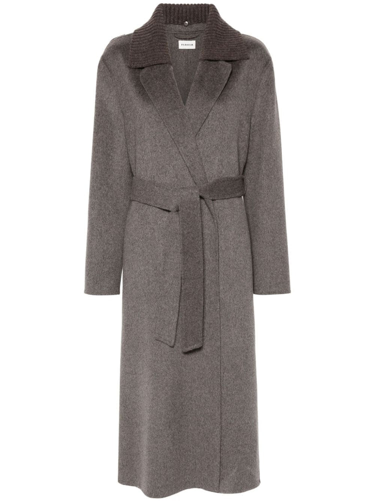 Leak belted mid-length coat