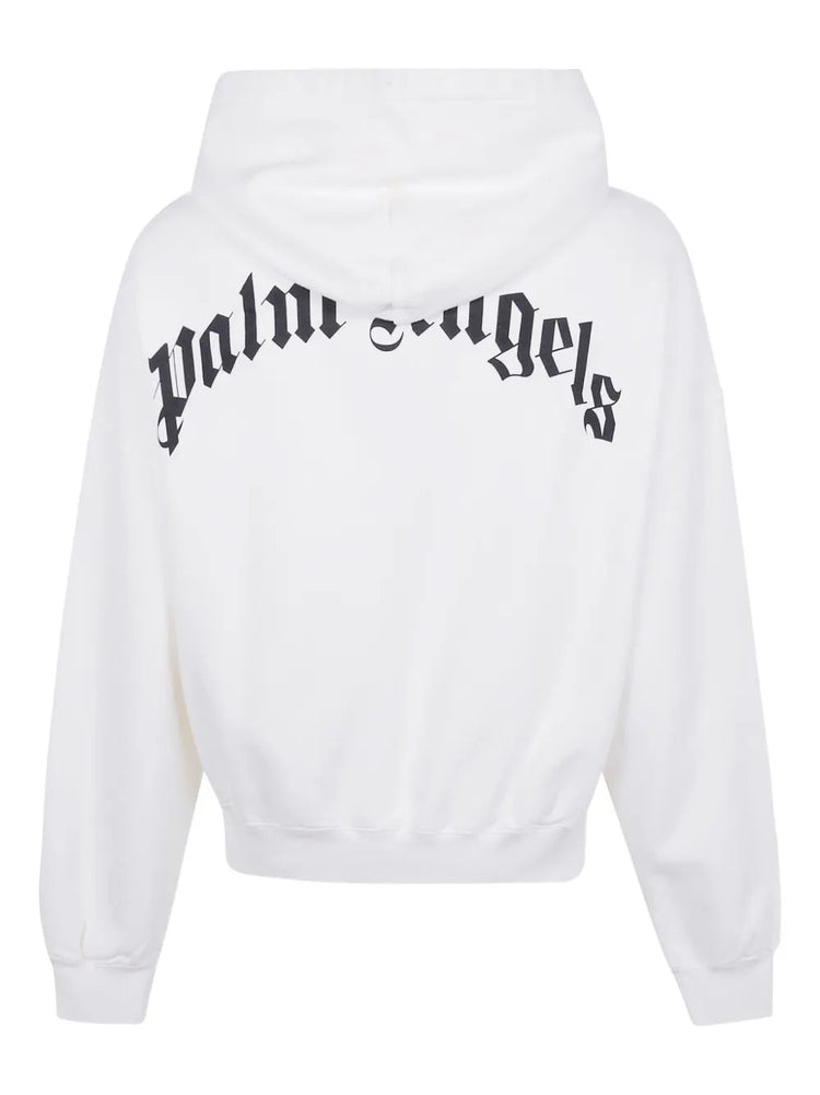 BACK CURVED LOGO LOOSE HOODY BLACK - OFF