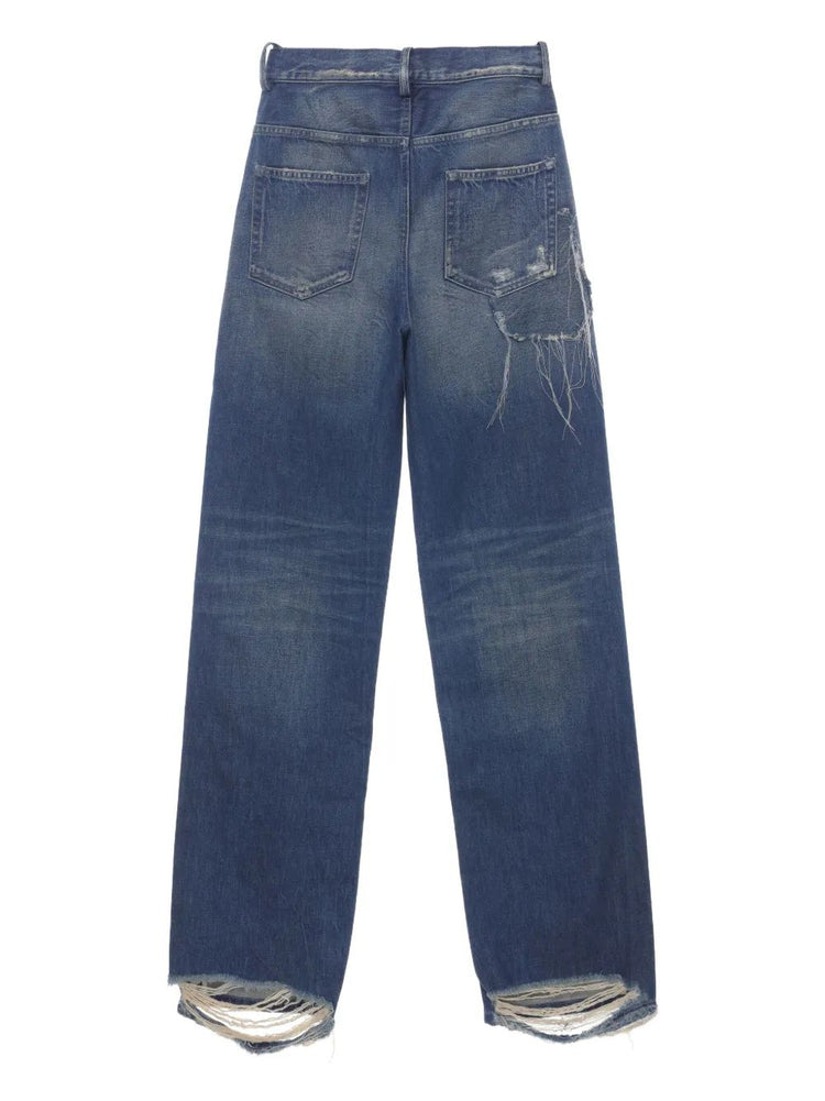 CLAIRE 5-POCKETS COMFORT TROUSERS DISTRESSED BLUE