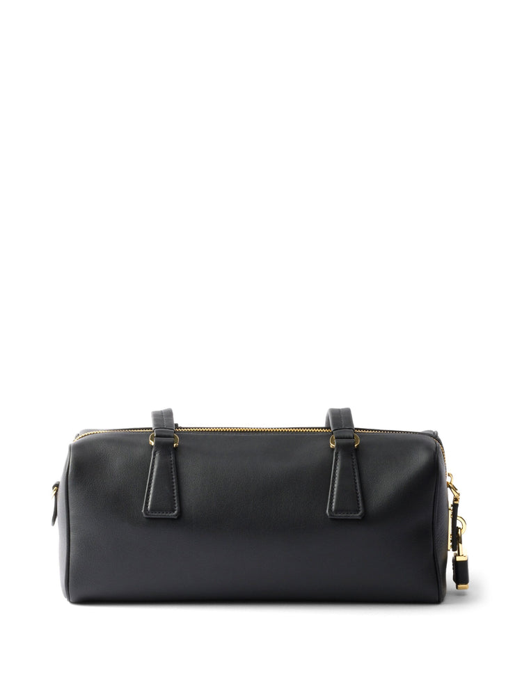 medium leather top-handle bag with padlock