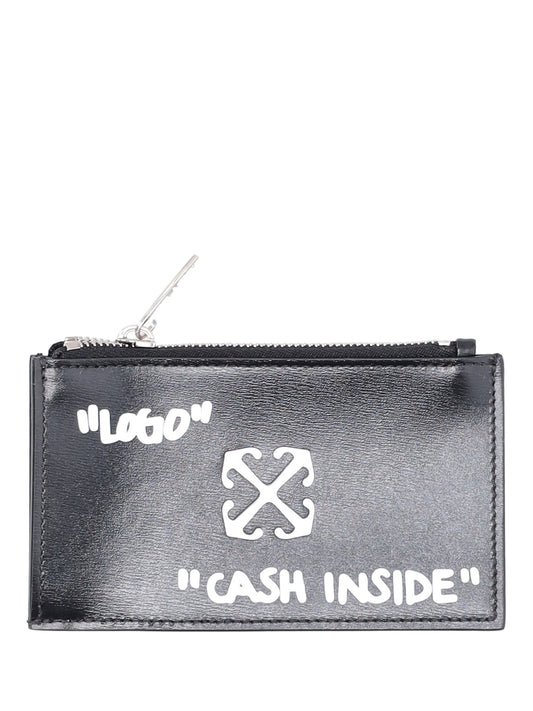 JITNEY ZIPPED CARD CASE QUOTE BLACK - WH