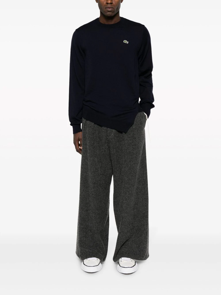 x Lacoste asymmetric wool jumper