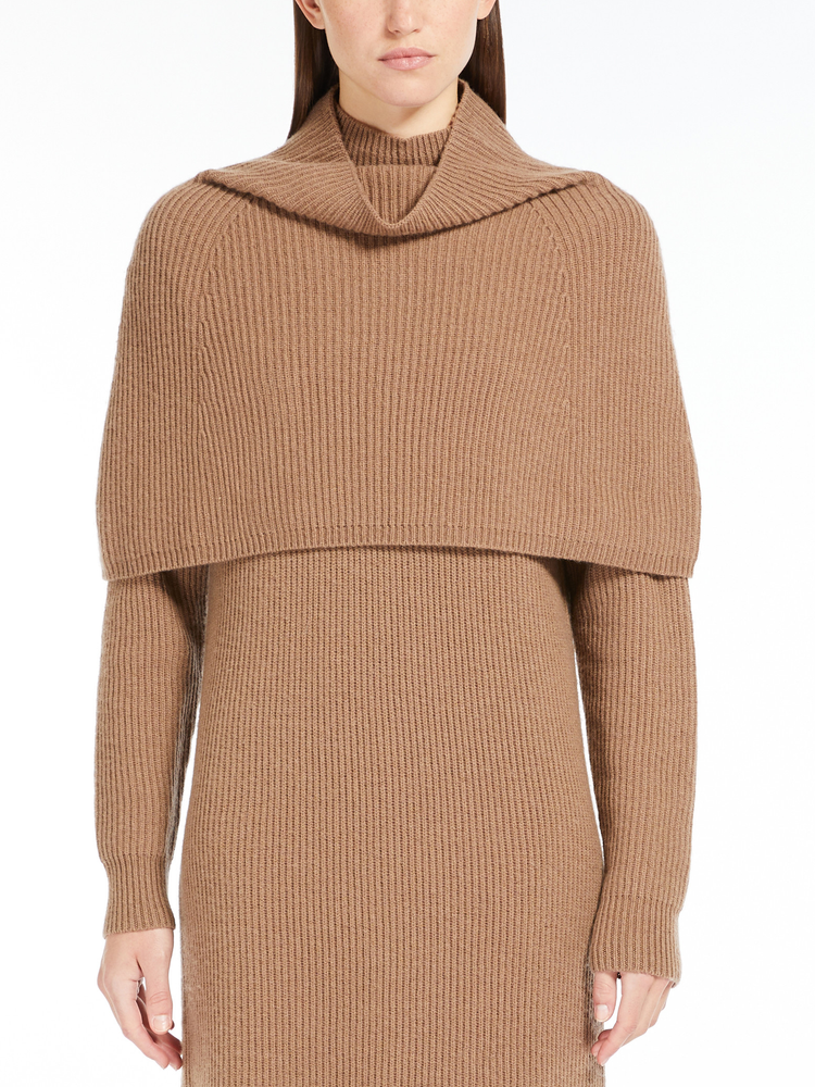 Giulio wool and cashmere ribbed cape