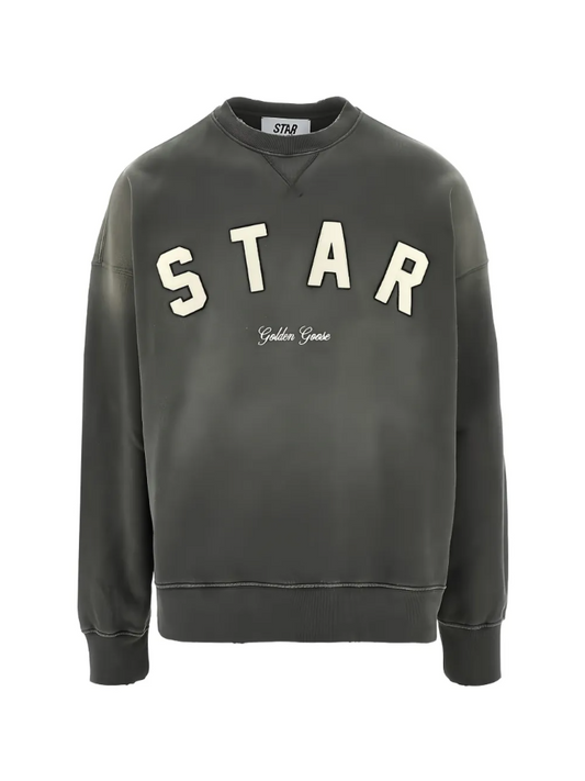 STAR/ UNISEX BOXI CREWNECK/ SUNFADED WASH/ STAR GOLDEN GOOSE PRINT