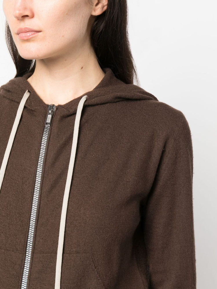 RICK OWENS zip-up cashmere hoodie