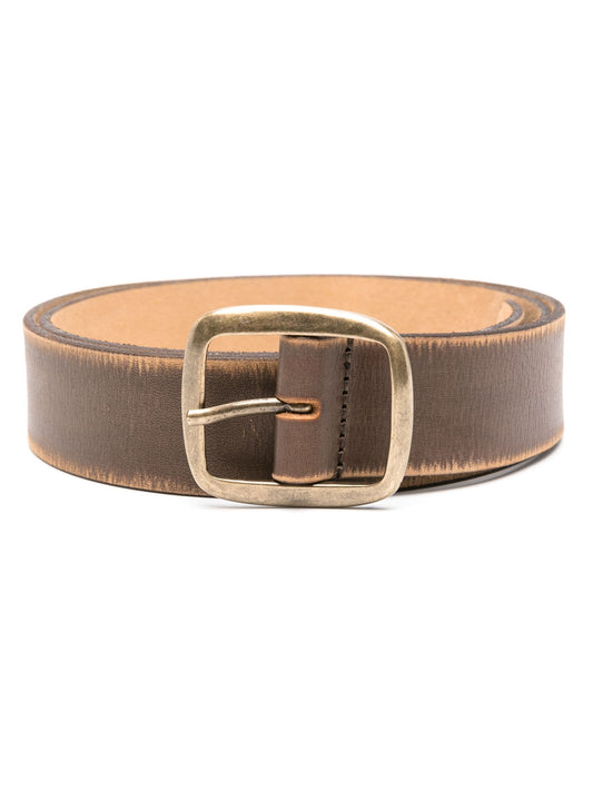 logo-debossed leather belt