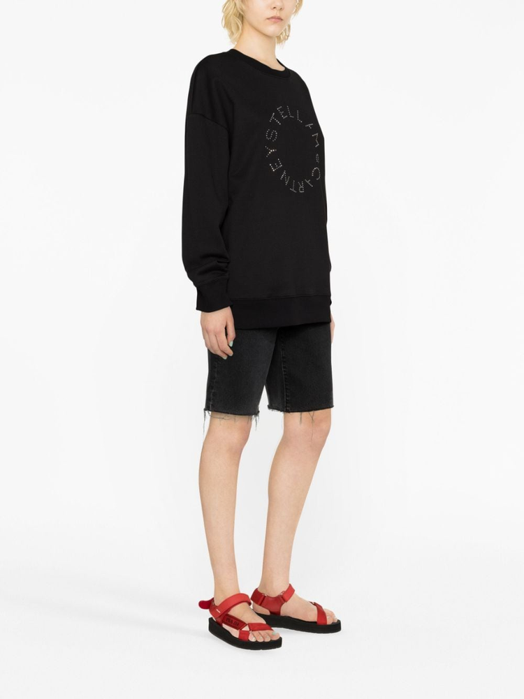 STELLA McCARTNEY rhinestone-embellished logo sweatshirt