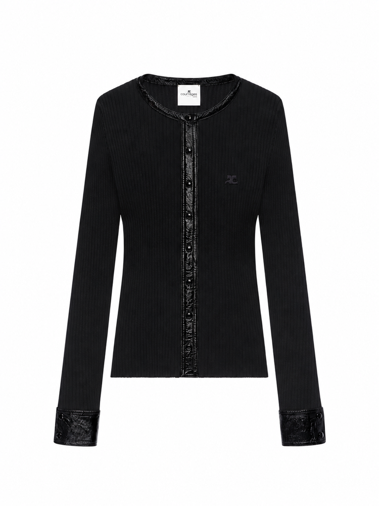 VINYL RIB CARDIGAN