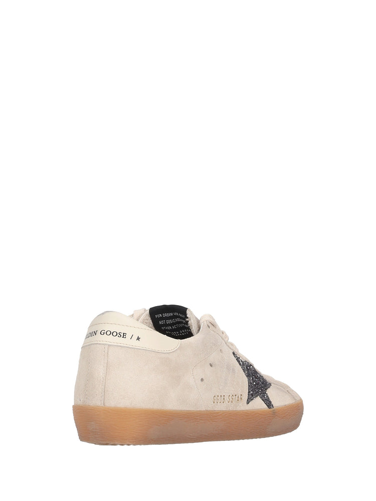 SUPER STAR SUEDE UPPER AND TOE HF TONGUE GLITTER STAR LEATHER HEEL