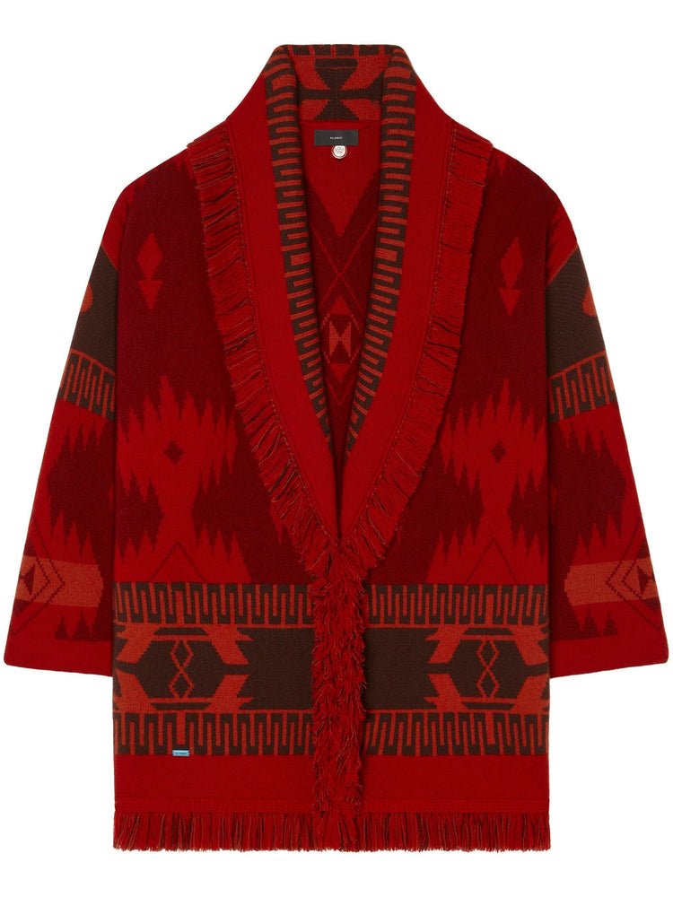 patterned-jacquard cashmere cardigan