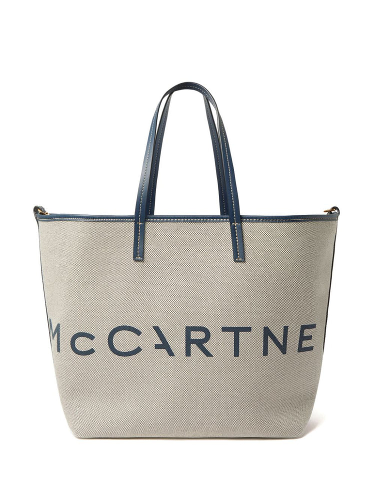 logo-print cotton tote bag