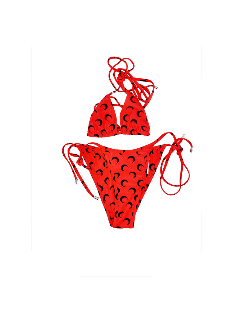 MOON PRINTED JERSEY SWIMWEAR BIKINI SET
