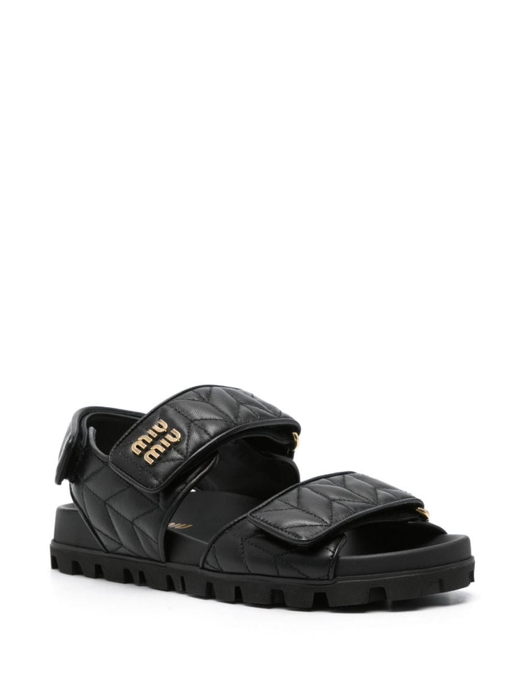 leather nappa matelassé sandals