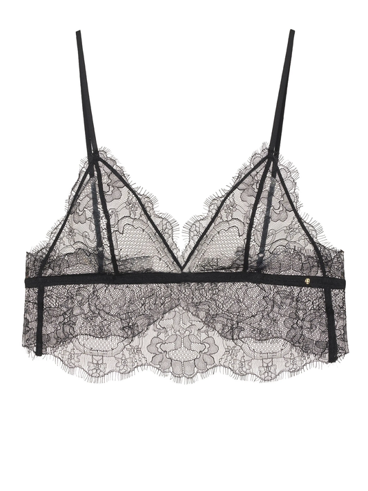 Lace scallop-hem bralette