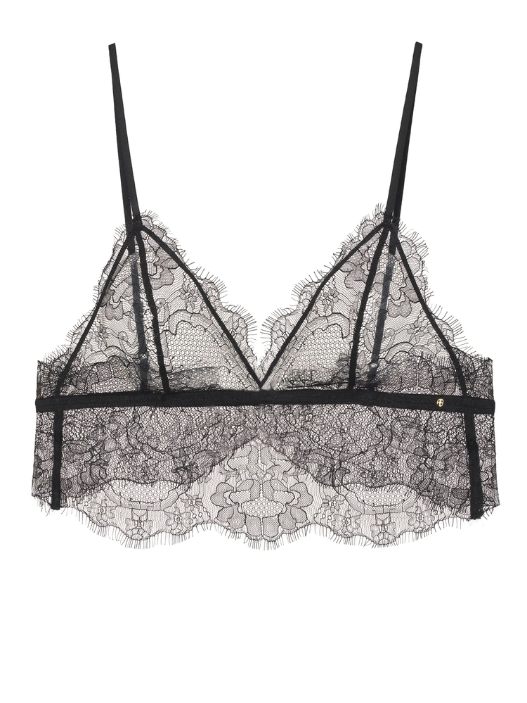 Lace scallop-hem bralette