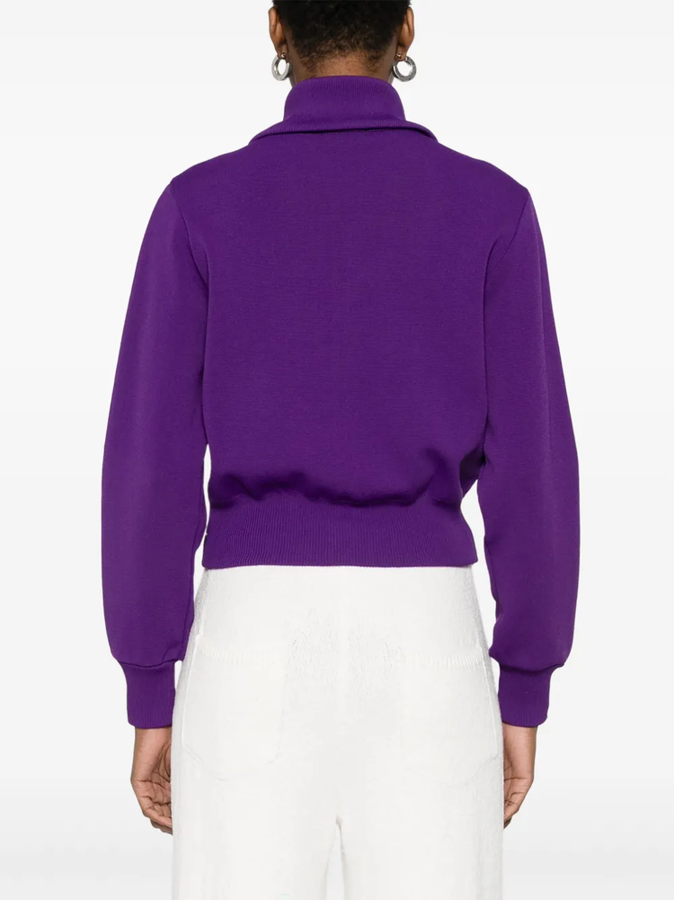 knitted zip-up sweatshirt