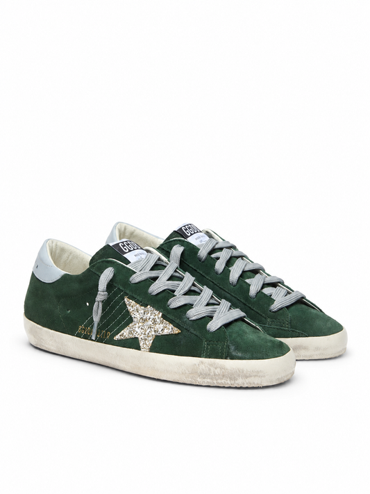 SUPER STAR SUEDE UPPER AND TOE HF TONGUE GLITTER STAR LEATHER HEEL